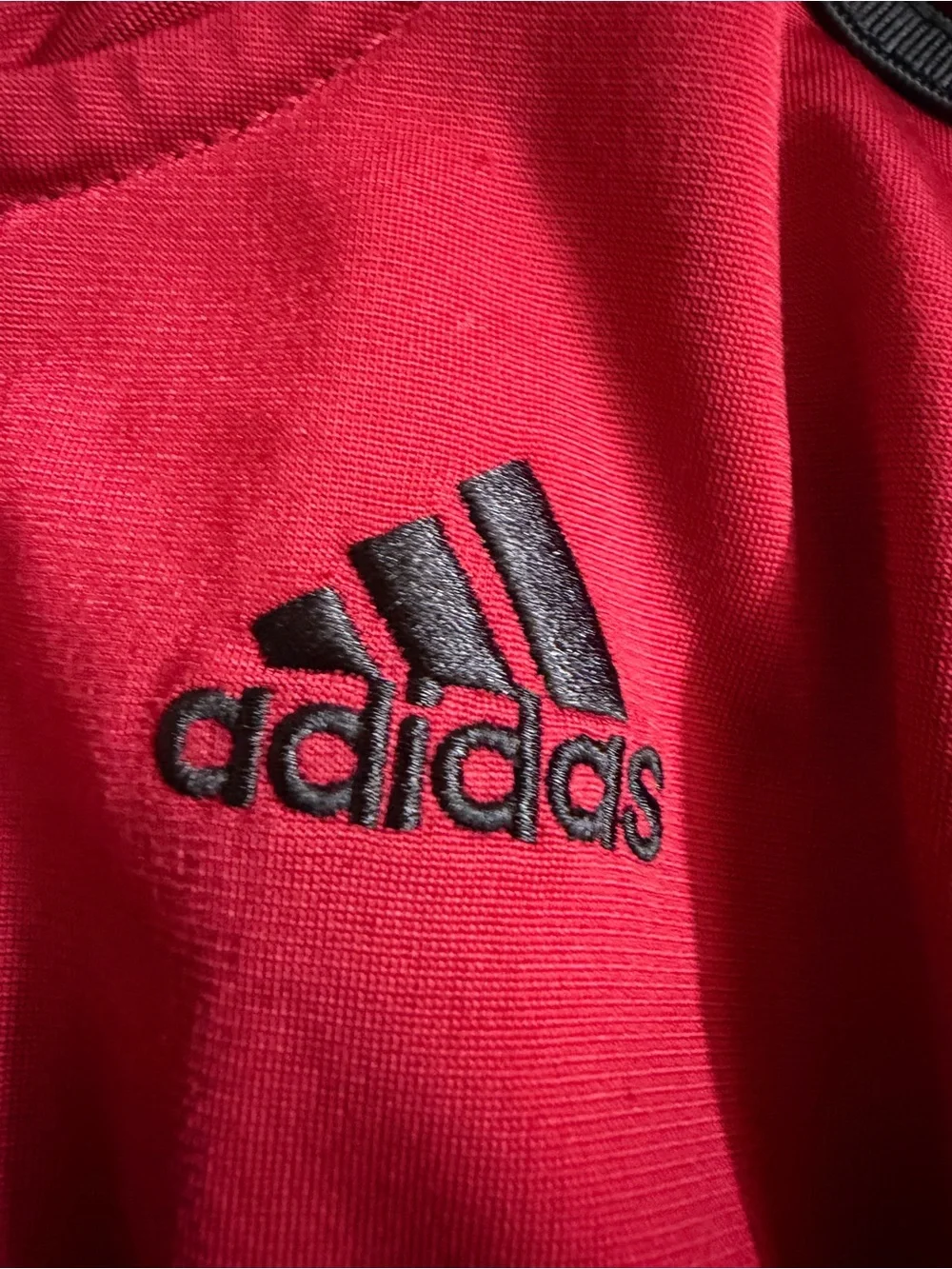 Adidas Baby 2 Piece Track Suit / Jogger Set Red w/ Black Stripes Size: 9 months
